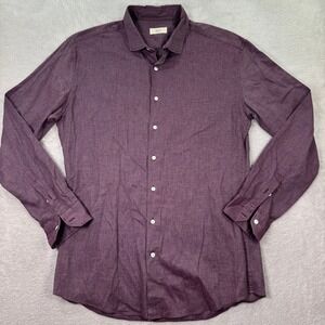 RYE 51 Mens XL Purple Long Sleeve Button Down Casual Shirt Small‎ Batch Preppy